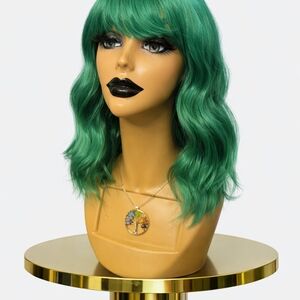 Vibrant Green Wavy Wig